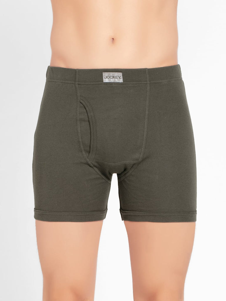 Deep Olive JOCKEY Men's Solid Boxer Brief