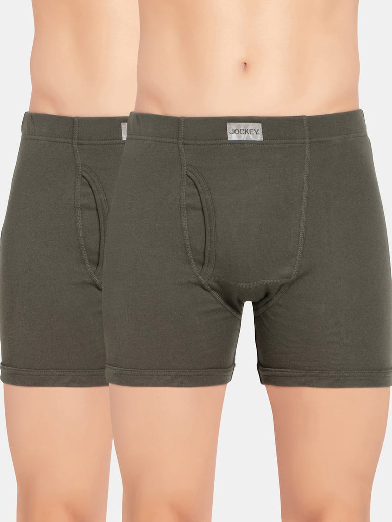 Deep Olive JOCKEY Men's Solid Boxer Brief