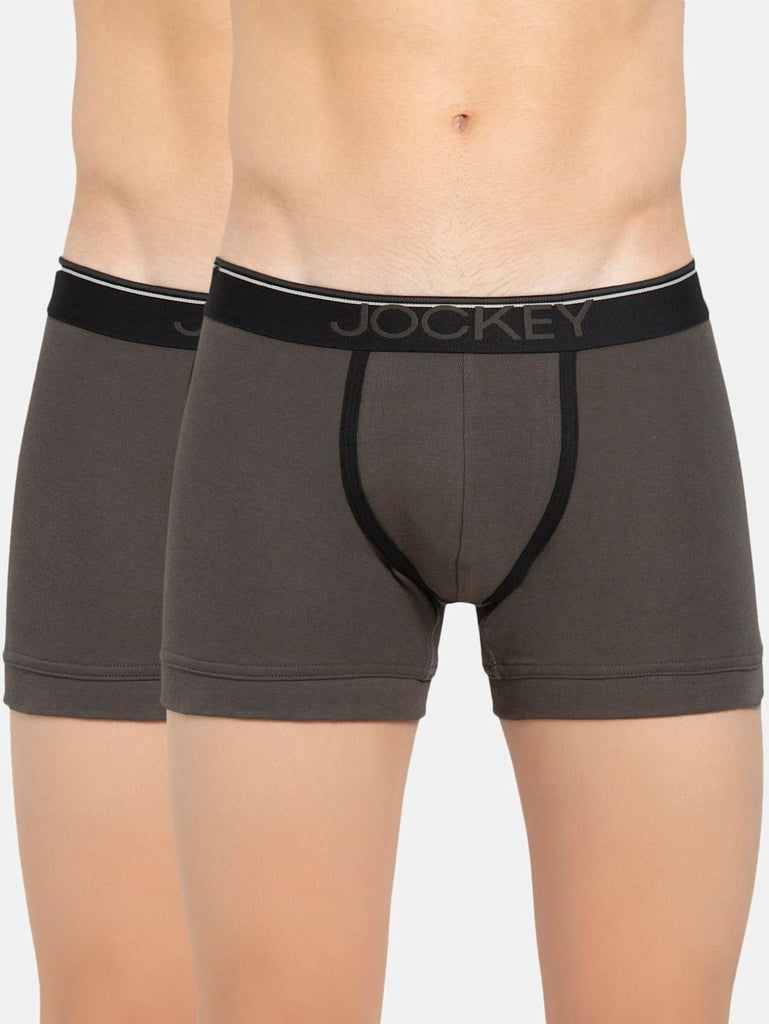 Deep Olive Jockey Cotton rib Solid Trunk Underwear For Men