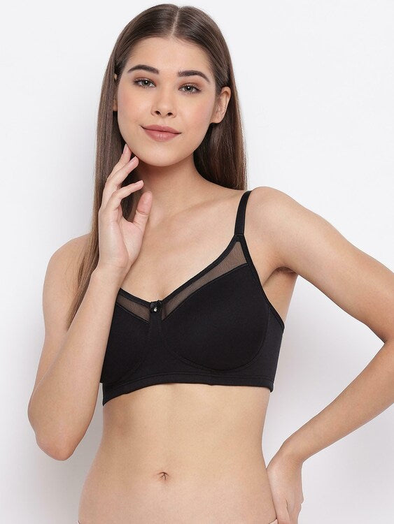 Black Enamor Bounce Control Cotton Classic Bra