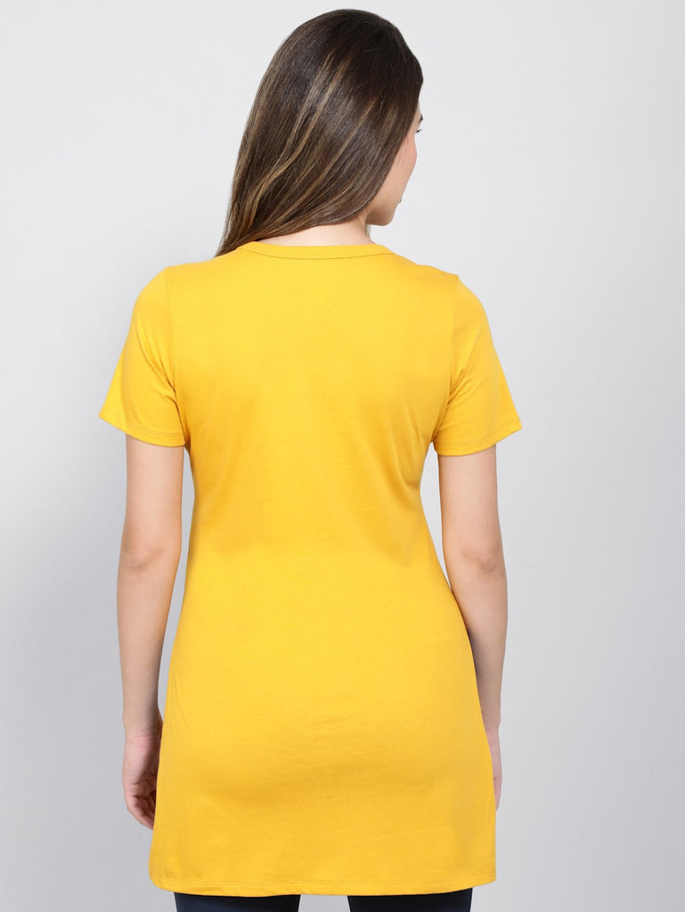 Golden spice JOCKEY Women's Relaxed Fit Long length T-Shirt