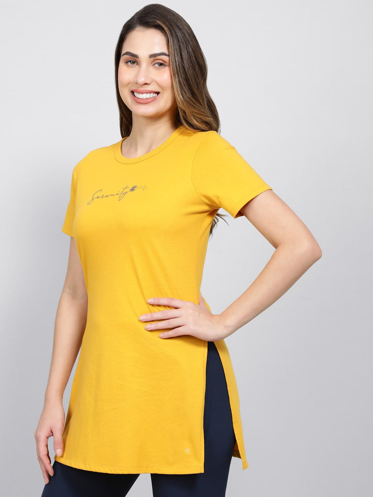 Golden spice JOCKEY Women's Relaxed Fit Long length T-Shirt