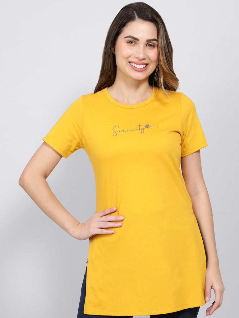 Golden spice JOCKEY Women's Relaxed Fit Long length T-Shirt