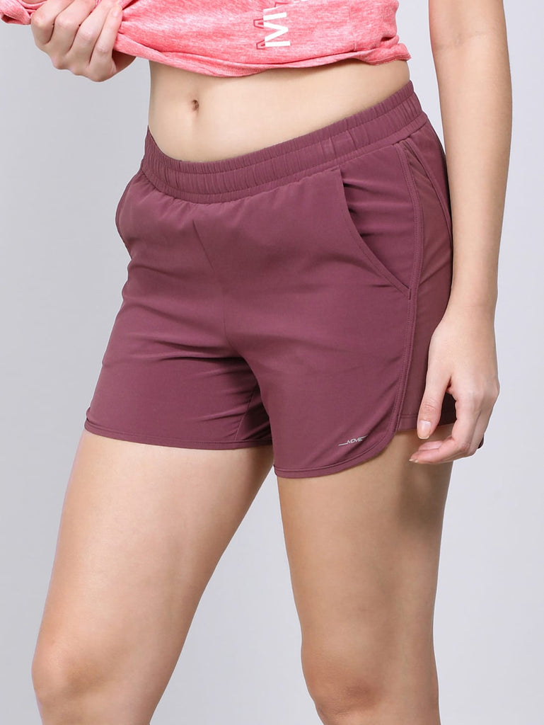 Grape Wine JOCKEY Women's Lightweight Microfiber Straight Fit Shorts