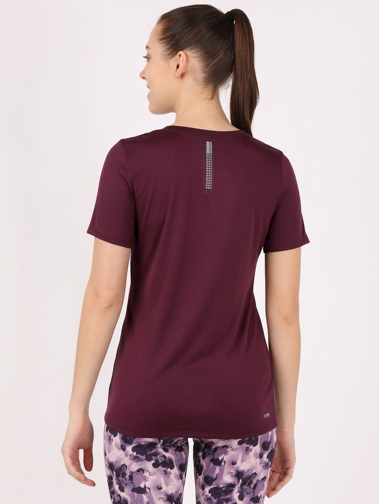  Grape Wine  JOCKEY Women's Round Neck Half Sleeve T-Shirt