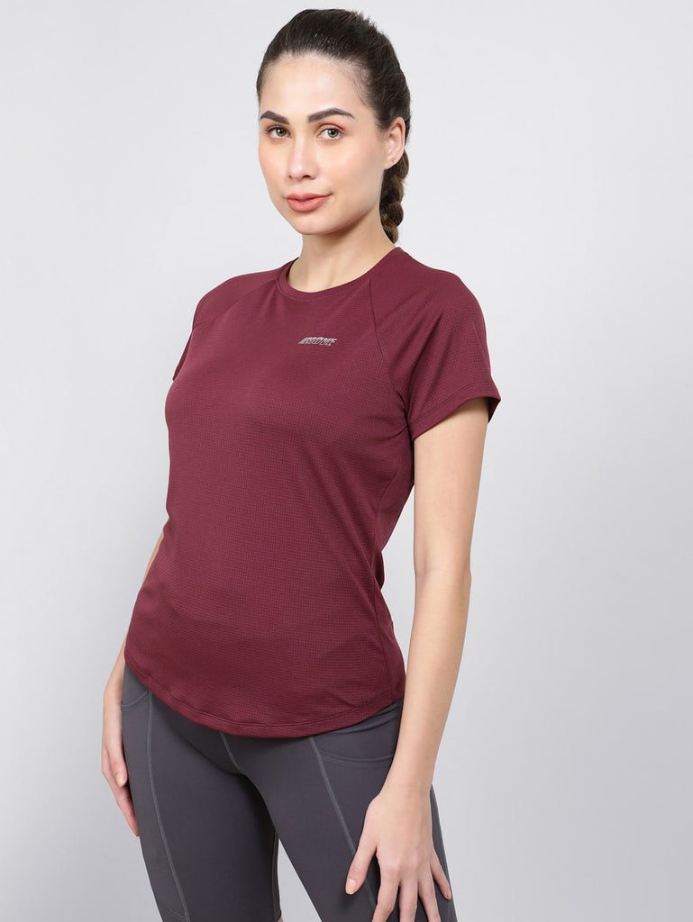 Grape Wine Jockey Women's Relaxed Fit Half Sleeve T-Shirt.