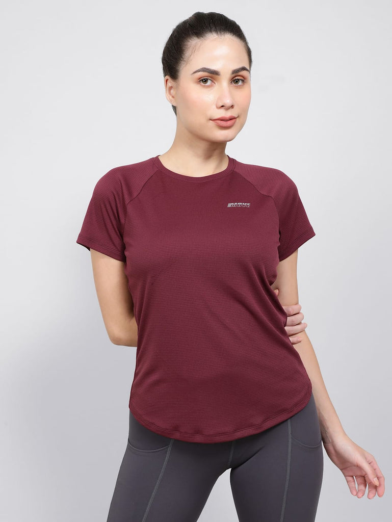 Grape Wine Jockey Women's Relaxed Fit Half Sleeve T-Shirt.