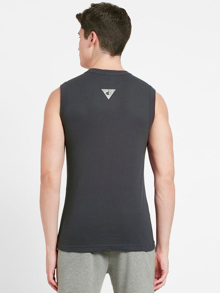 Graphite JOCKEY Men's Solid Round Neck Muscle Vest.