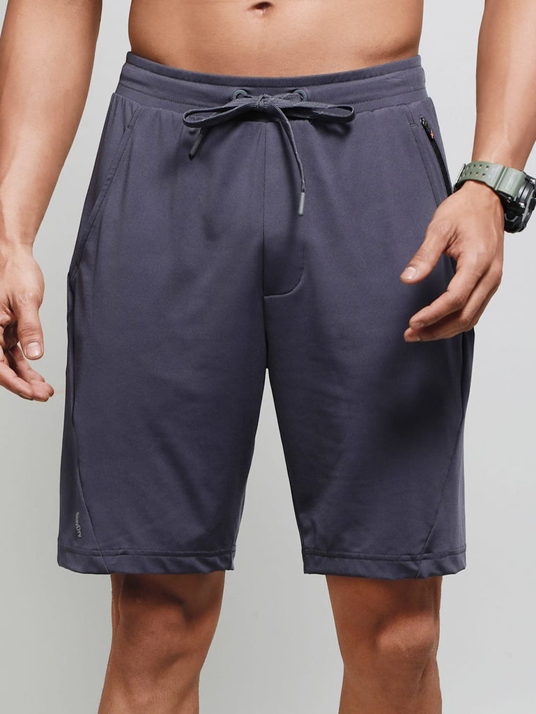 Graphite JOCKEY Men's Microfiber Straight Fit Solid Shorts