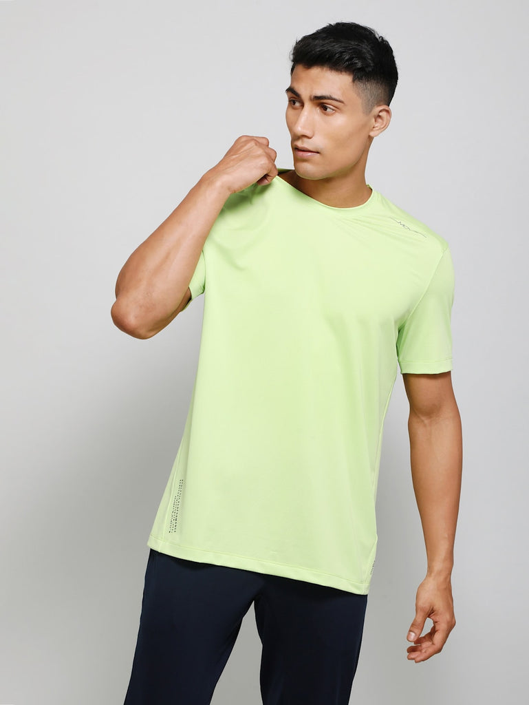 Green Glow JOCKEY Men's Round Neck Half Sleeve T-Shirt