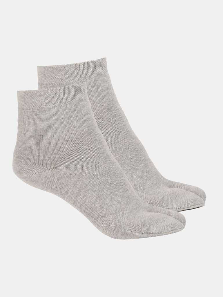 Grey Melange Jockey Women's Compact Cotton Stretch Toe Socks with Stay Fresh Treatment