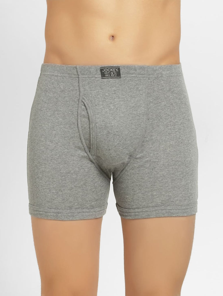 Grey Melange JOCKEY Men's Solid Boxer Brief