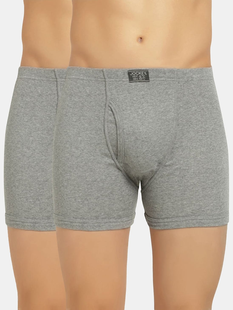 Grey Melange JOCKEY Men's Solid Boxer Brief