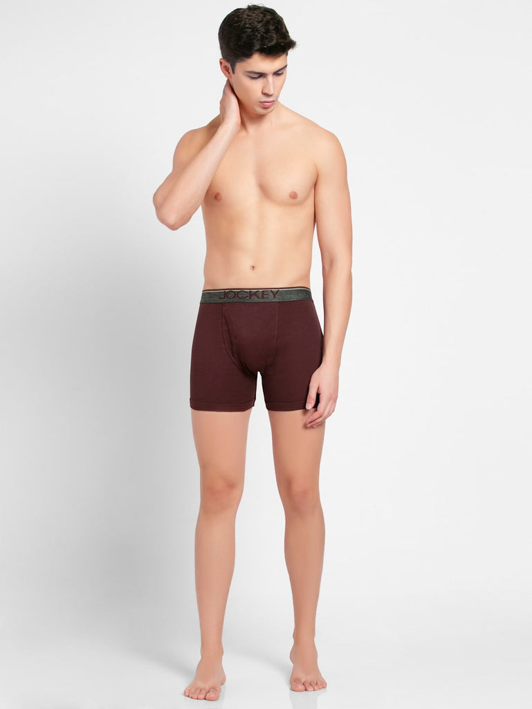 Mauve Wine Solid Boxer Brief Underwear Men