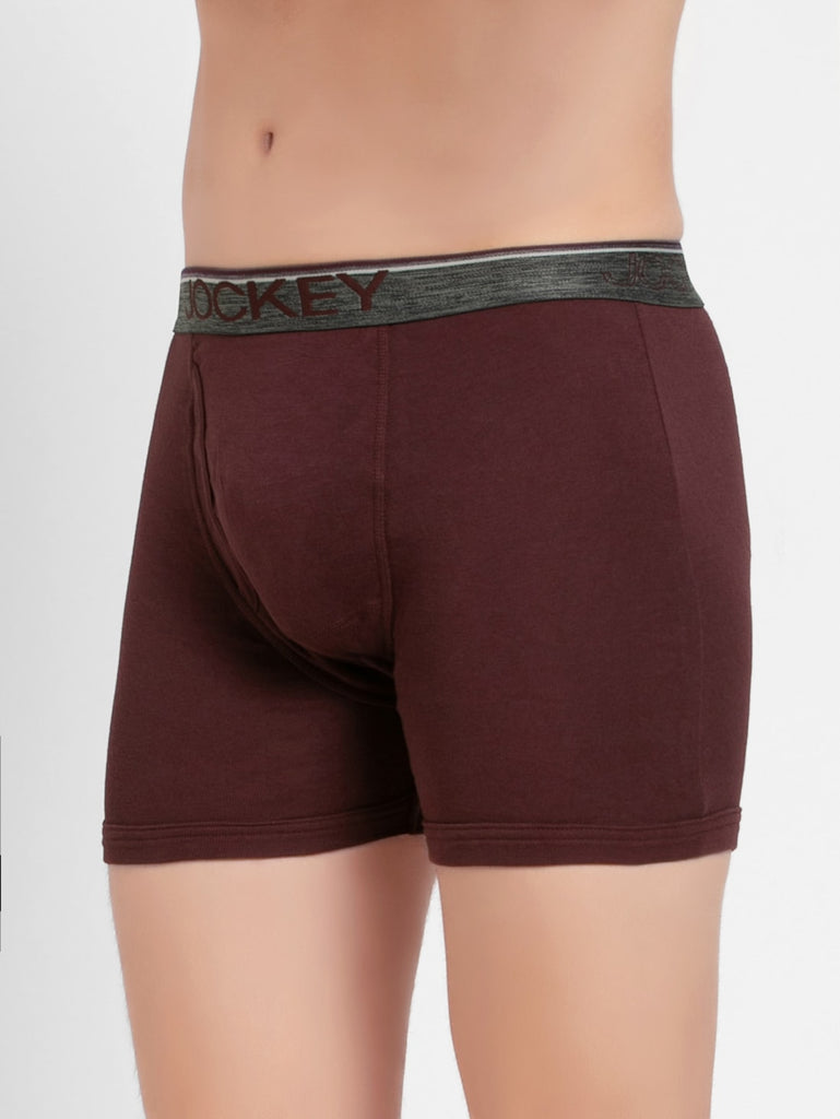 Mauve Wine Solid Boxer Brief Underwear Men