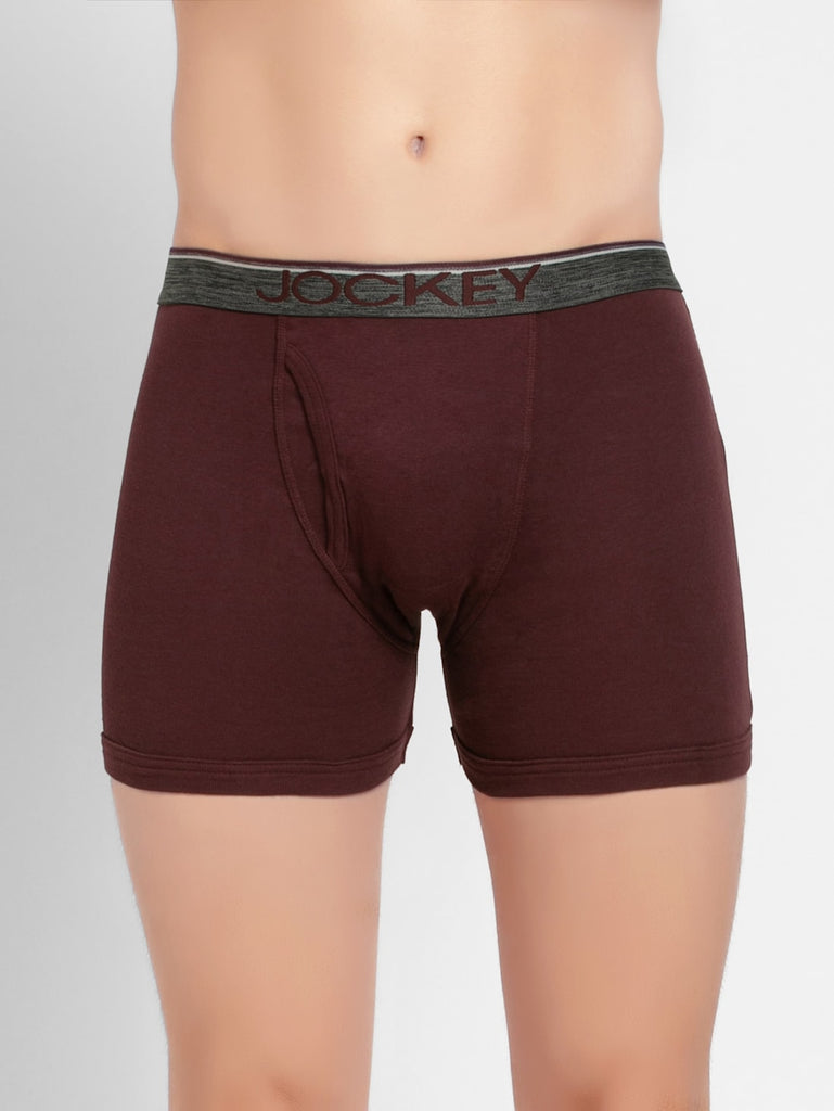 Mauve Wine Solid Boxer Brief Underwear Men