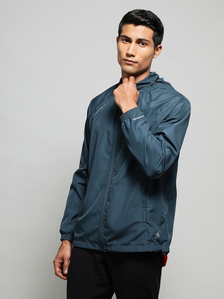 Mid Night NaVY JOCKEY Men's Microfiber Fabric Water Resistant Convertible Hoodie Jacket