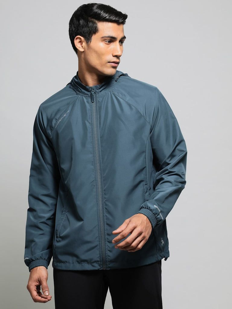 Mid Night NaVY JOCKEY Men's Microfiber Fabric Water Resistant Convertible Hoodie Jacket