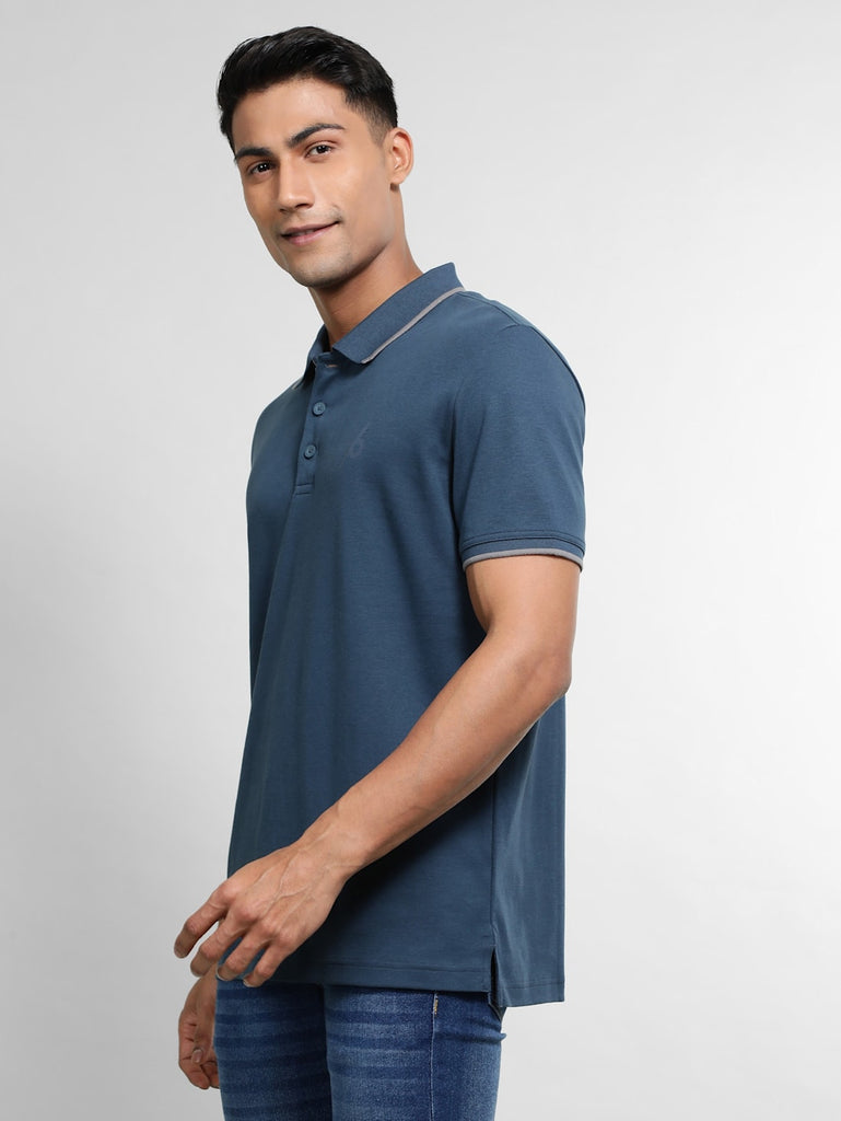 Mid Night Navy JOCKEY Men's Solid Half Sleeve Polo T-Shirt