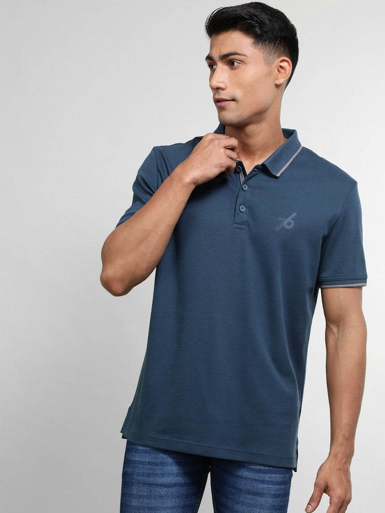 Mid Night Navy JOCKEY Men's Solid Half Sleeve Polo T-Shirt