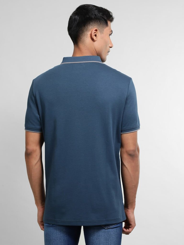 Mid Night Navy JOCKEY Men's Solid Half Sleeve Polo T-Shirt