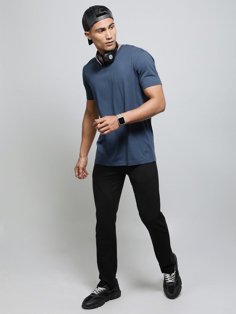 JOCKEY Men's Solid V Neck Half Sleeve T-Shirt