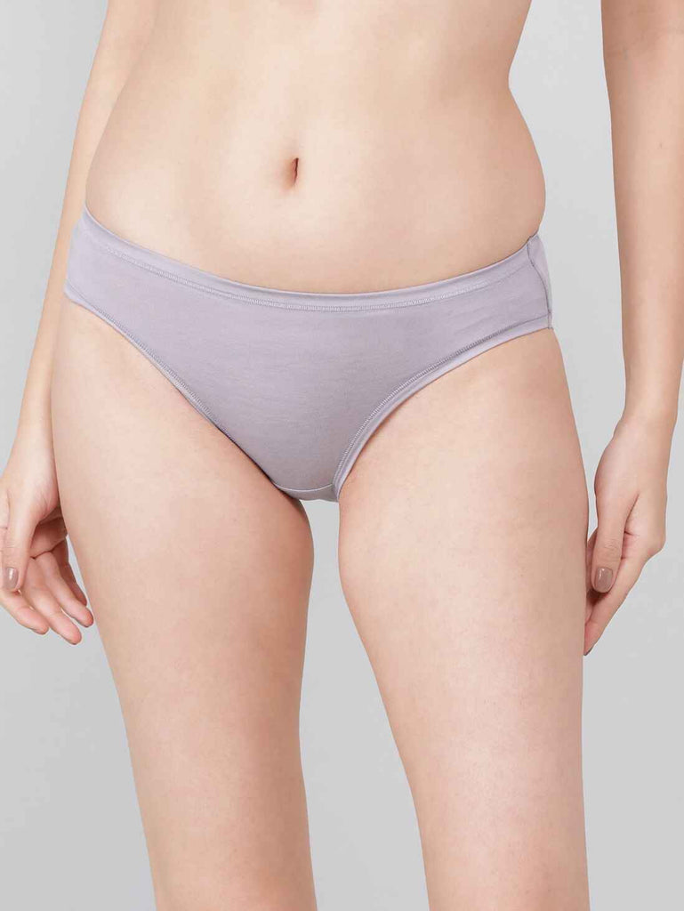 Minimal Grey JOCKEY Women's Mid Waist Bikini.