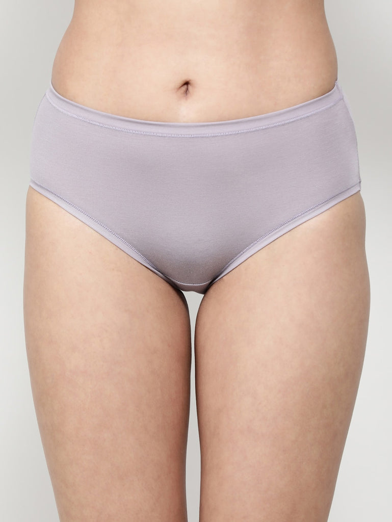 Minimal Grey High Coverage High Waist JOCKEY Women's Hipster Panties.