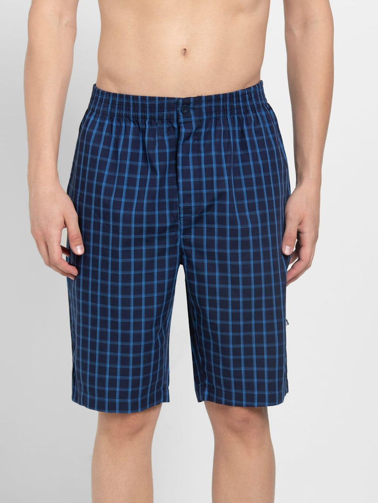 Multicolor Check 321 JOCKEY Men's Super Combed Cotton Woven Regular Fit Printed Bermuda