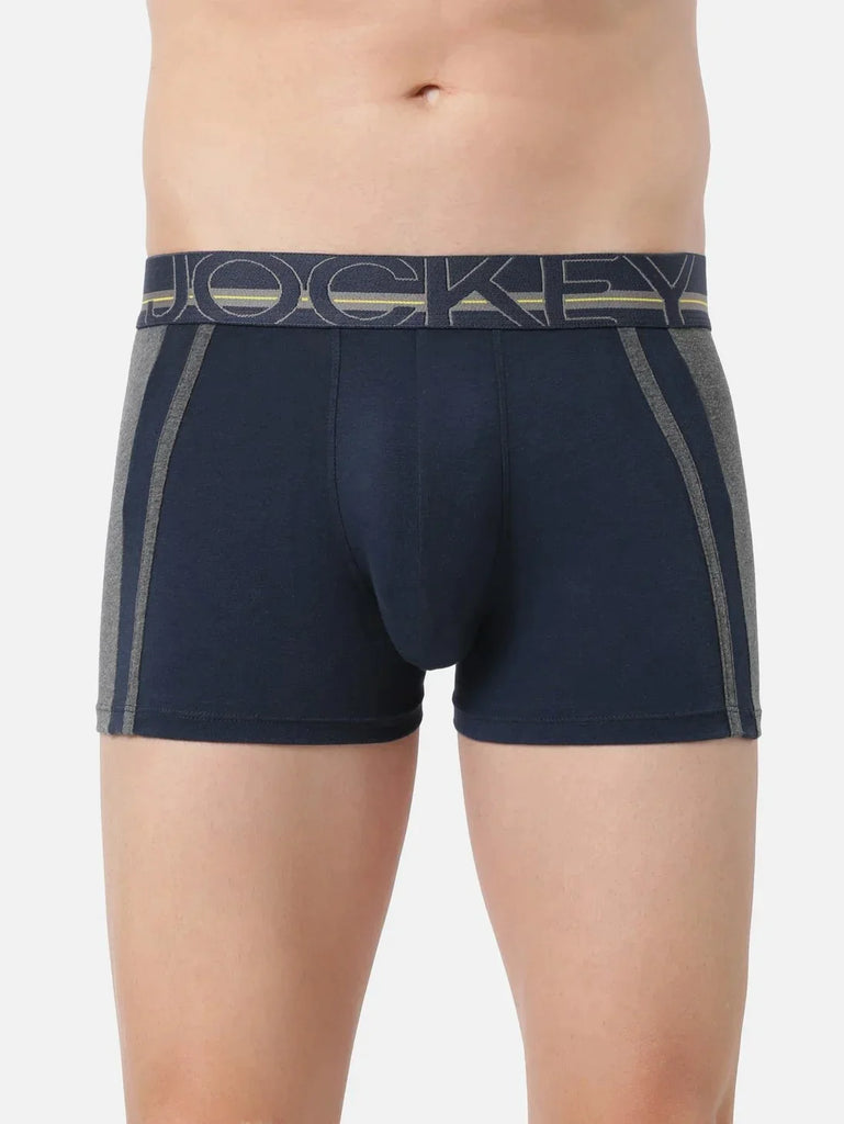 Navy Jockey Elastane Stretch Solid Trunk Underwear For Men