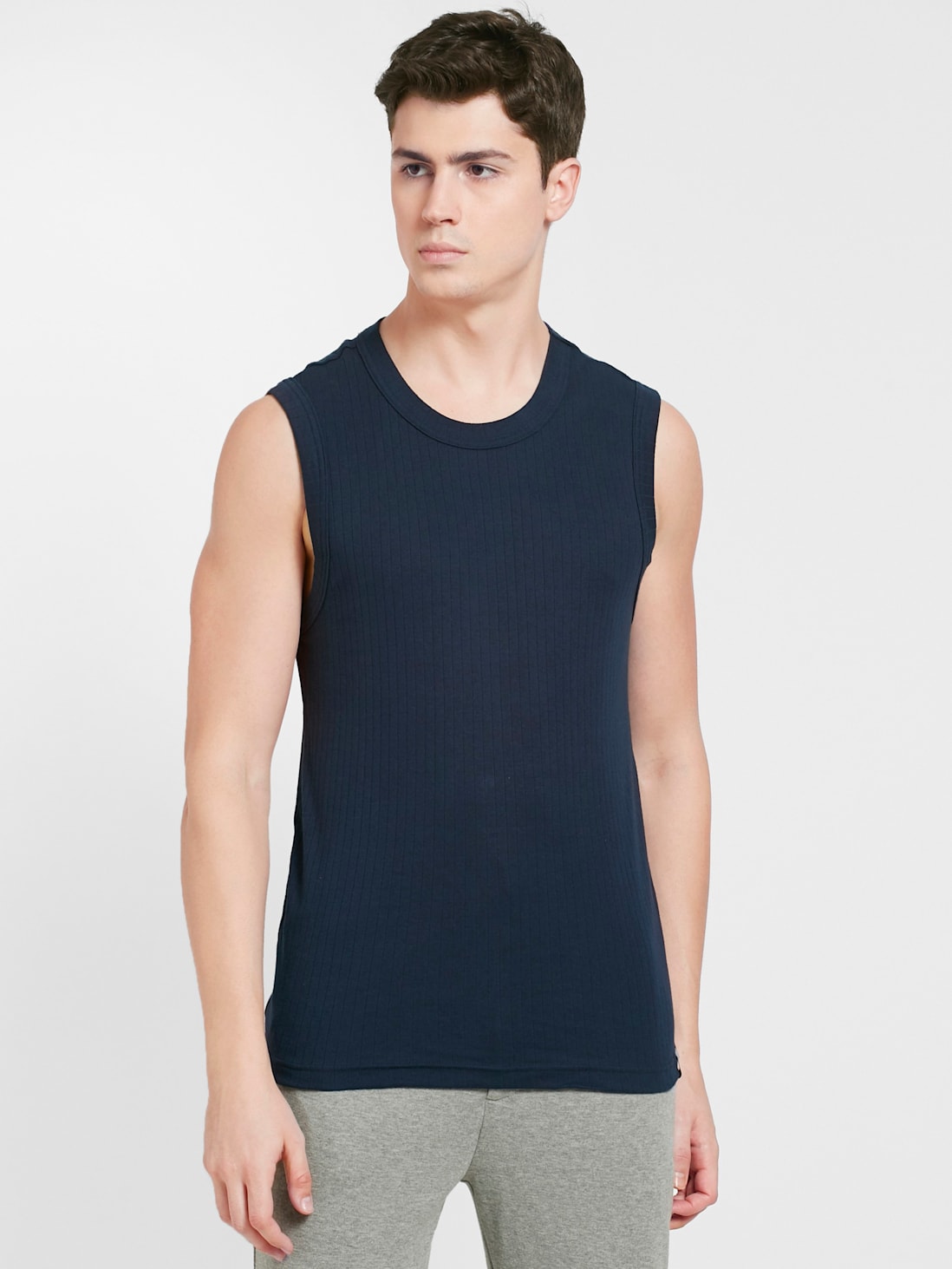 Round Neck Rib Vest Shop JOCKEY Men's Super Combed Cotton Rib Solid Round Neck Muscle Vest ...