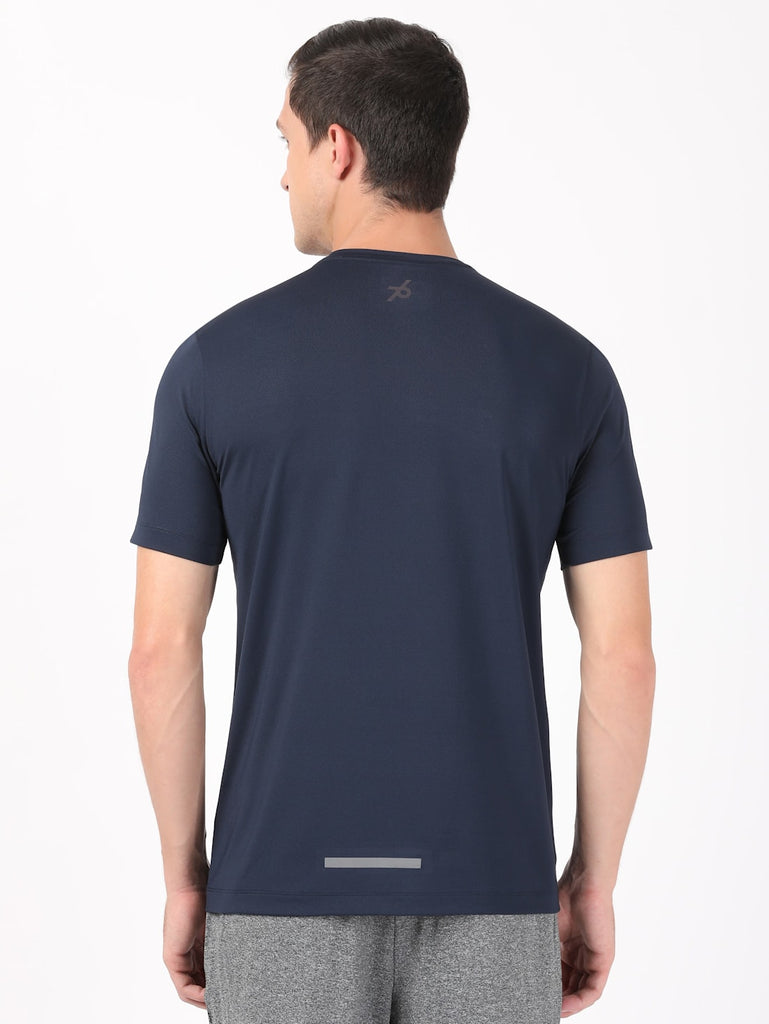 navy JOCKEY Men's Round Neck Half Sleeve T-Shirt