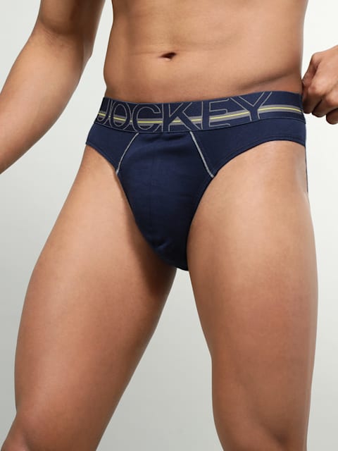 Navy Jockey Men's Solid Brief