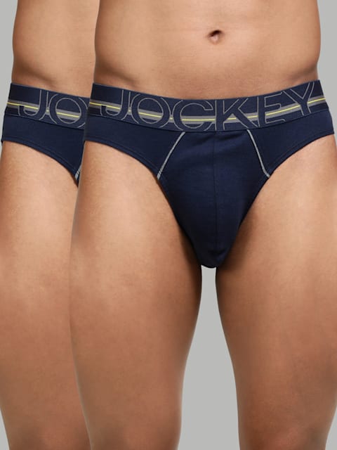 Navy Jockey Men's Solid Brief