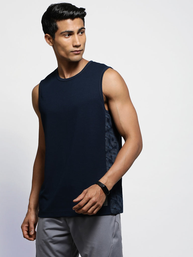 Navy JOCKEY Men's Round Neck Half Sleeve T-Shirt