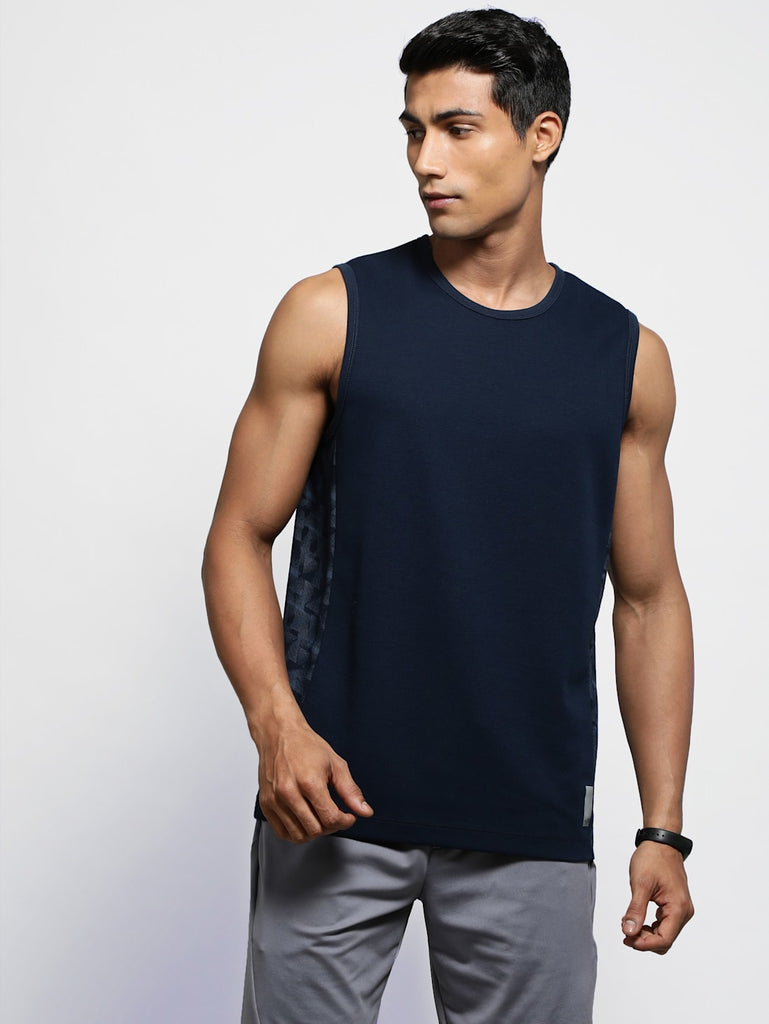 Navy JOCKEY Men's Round Neck Half Sleeve T-Shirt