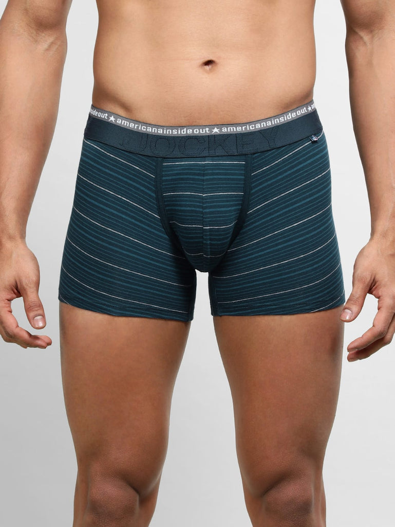 Navy JOCKEY Men's Stripe Trunk.