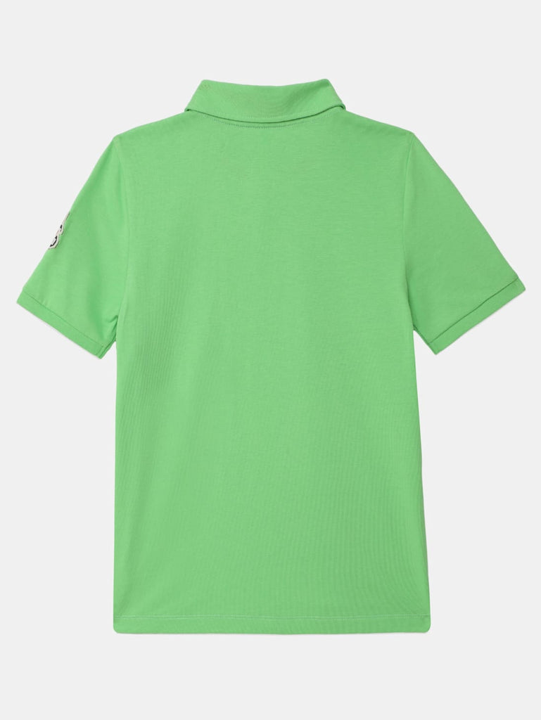 Neon Green JOCKEY Boy's Graphic Printed Half Sleeve Polo T-Shirt