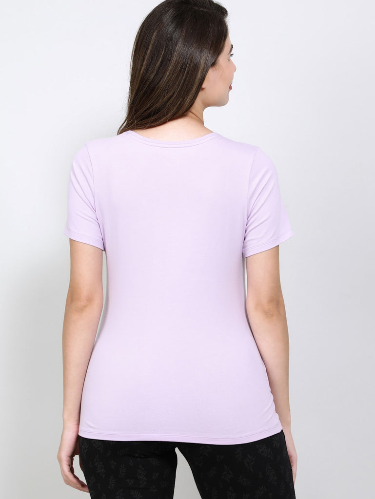 Orchid Bloom JOCKEY Women's Regular Fit Round Neck Half Sleeve T-Shirt