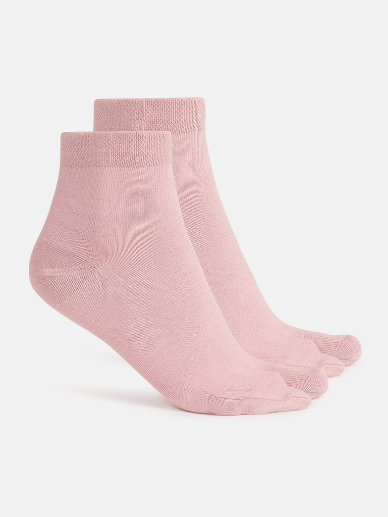 Pale Mauve Jockey Women's Compact Cotton Stretch Toe Socks with Stay Fresh Treatment