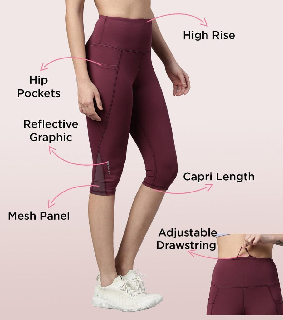 Plum Enamor Active Capri Legging