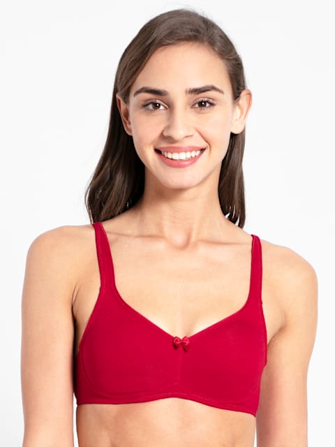 Red Love Jockey wirefree non padded Everyday bra for women