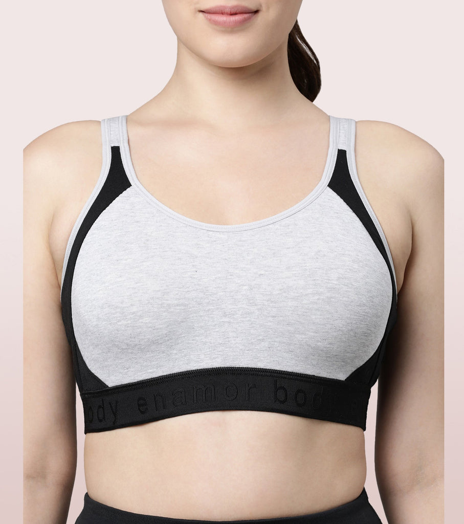 Grey Melange Enamor Sports Bra