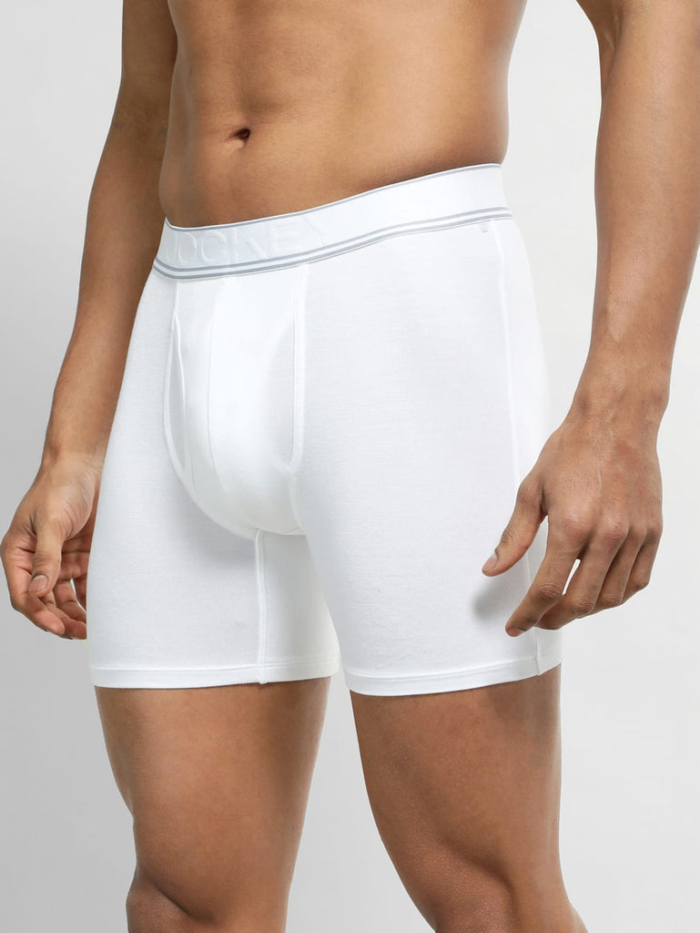 White Jockey Solid Boxer Brief For Men