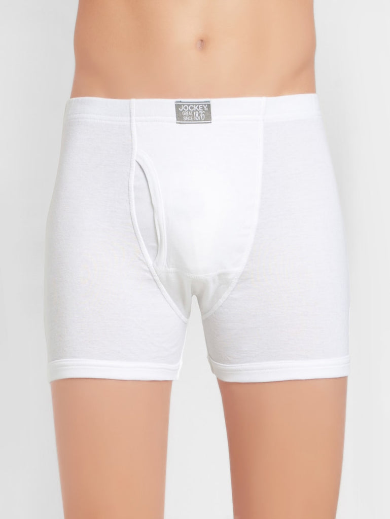 White JOCKEY Men's Solid Boxer Brief