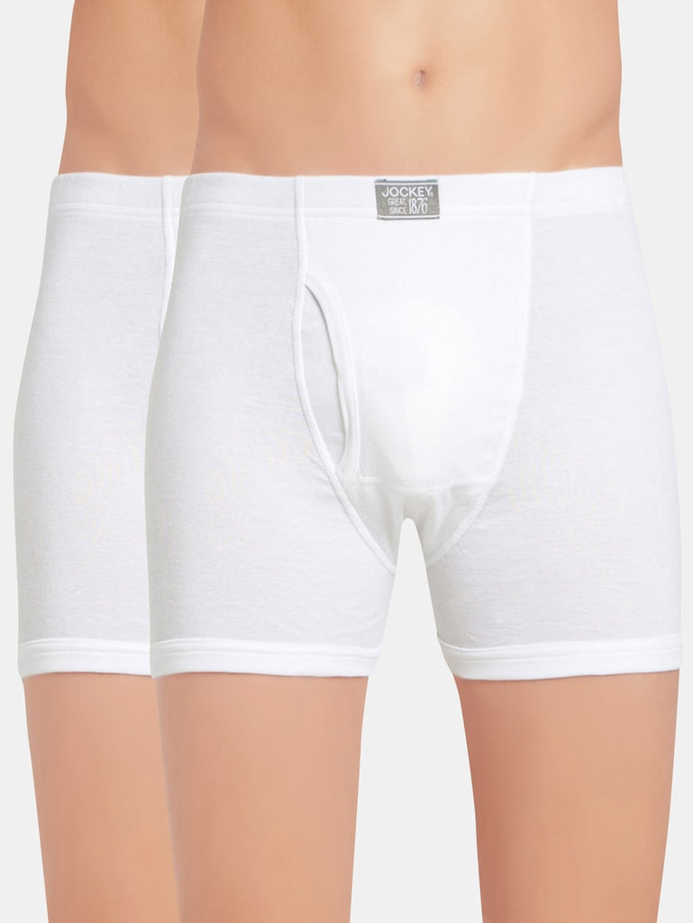 White JOCKEY Men's Solid Boxer Brief