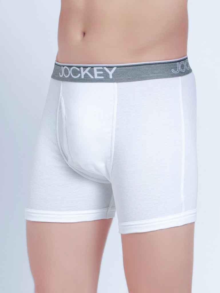 White jockey Solid Boxer Brief Underwear Men