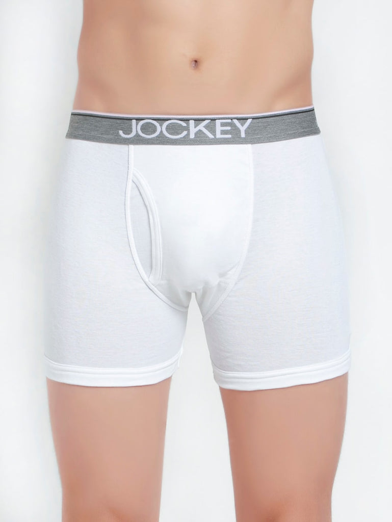 White jockey Solid Boxer Brief Underwear Men