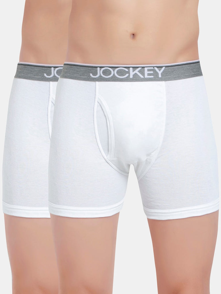 White jockey Solid Boxer Brief Underwear Men