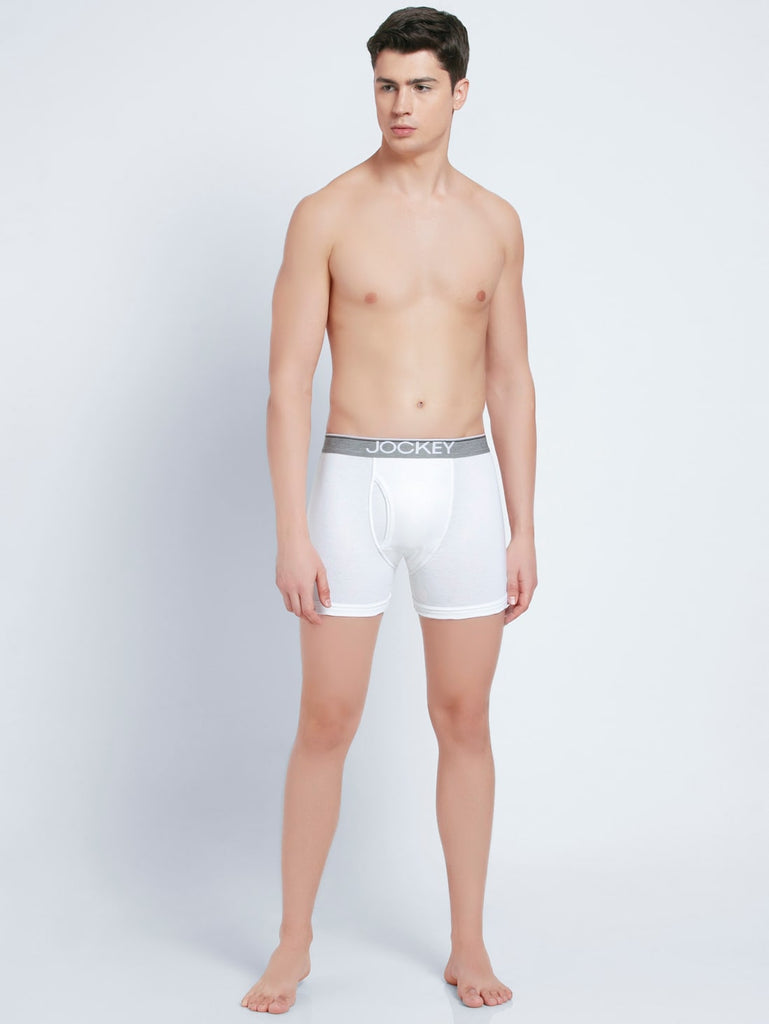 White jockey Solid Boxer Brief Underwear Men